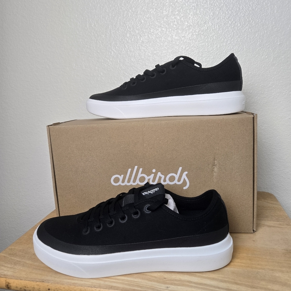 New in Box Allbirds Canvas Piper 2 Everyday Sneakers in Natural Black US Size 12